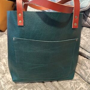 SOLD Portland leather green tote
